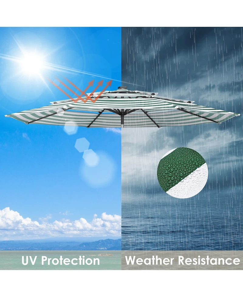 3-Tier Patio Umbrella Replacement Canopy Market Table Top Market Pool