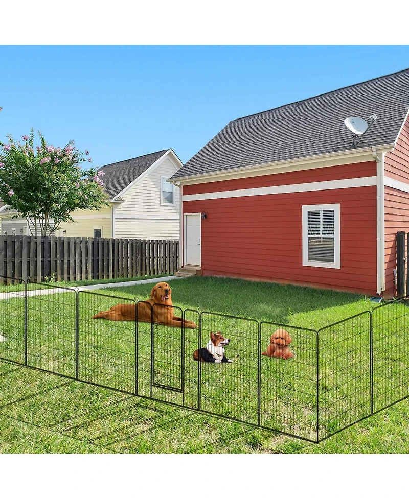 Yescom Heavy Duty Pet Playpen 6 Panel 28"x47" Dog Playpen Pet Pen Exercise Kennel Rv Camping Barrier Fence Cage for Small Medium Large Dogs