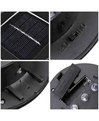 Yescom Led Solar Gutter Outdoor Wall Light Security Waterproof Garden Yard Pathway Stair Black 6 Pack