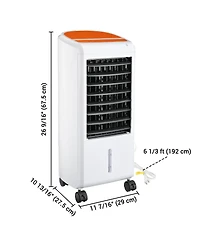 Yescom Evaporative Air Cooler 65W Portable Cooling Fan with Humidifier 3 Speeds & 12H Timer Remote Control 2 Water Tanks & 4 Ice Packs for Home Bedroo
