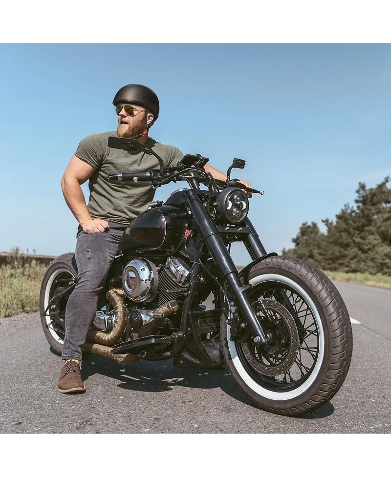 Ahr Half Face Motorcycle Helmet Dot Approved Bike Chopper Cruiser Scooter