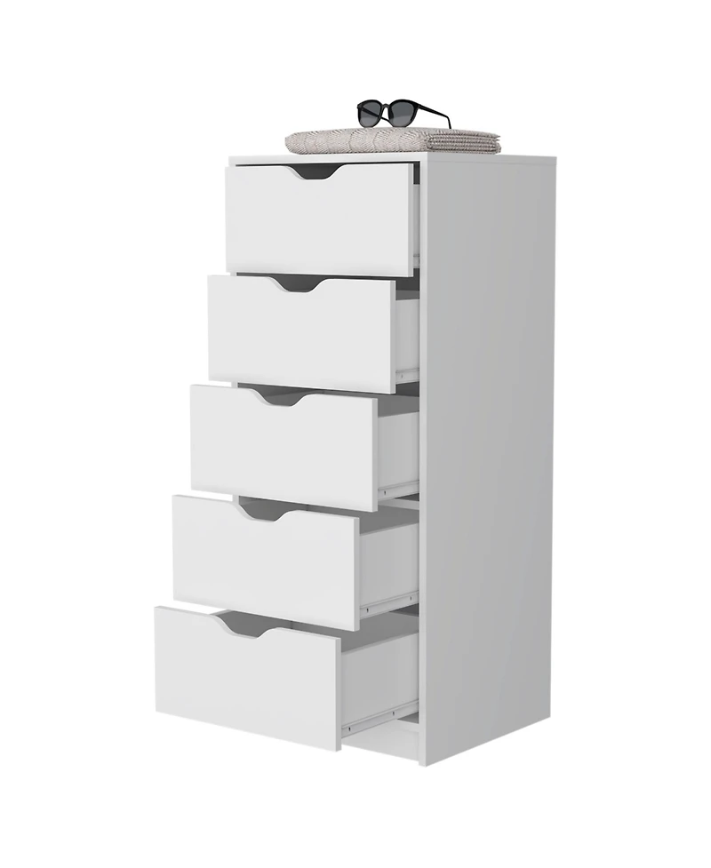 Fm Furniture Dillon Narrow 5 Drawer Dresser