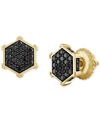 Men's Black Diamond Hexagon Cluster Screw Back Stud Earrings (1 ct. t.w.)