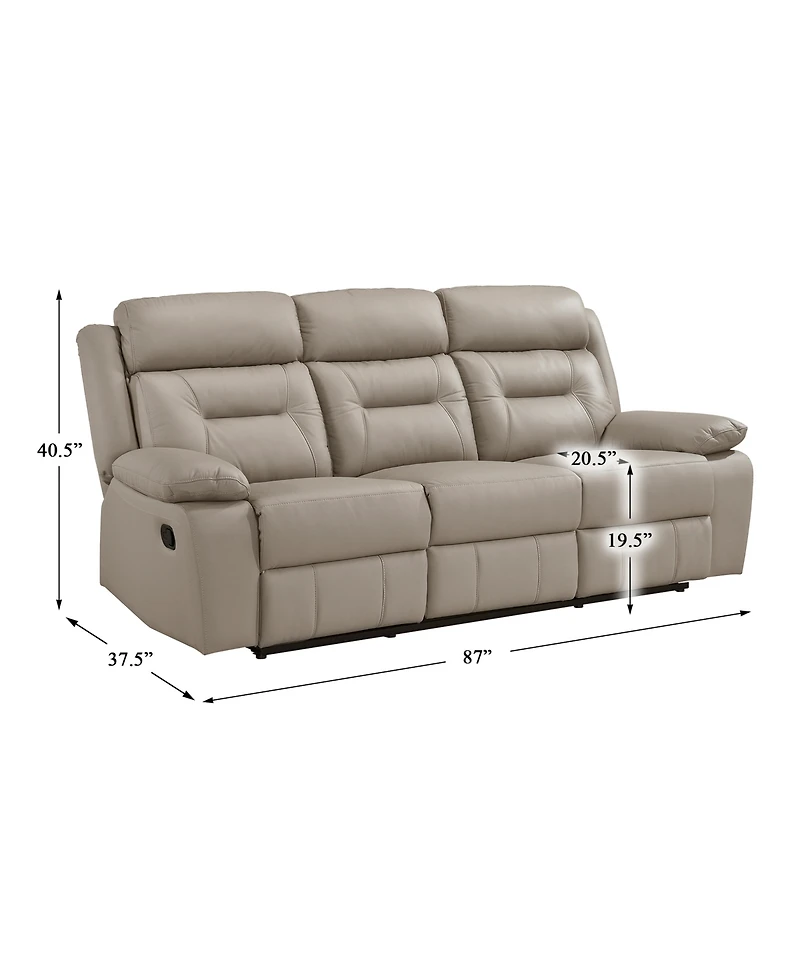 Homelegance White Label Corvallis 87" Double Reclining Sofa