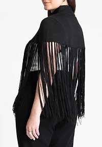 Eloquii Women's Fringe Half Sweater