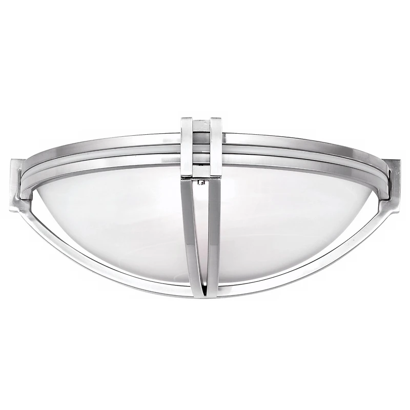 Deco Modern Wall Light Sconce Brushed Nickel Silver Hardwired 13 3/4" Wide Fixture Curved Line Marbleized Glass Shade Bedroom Bathroom Bedside Living