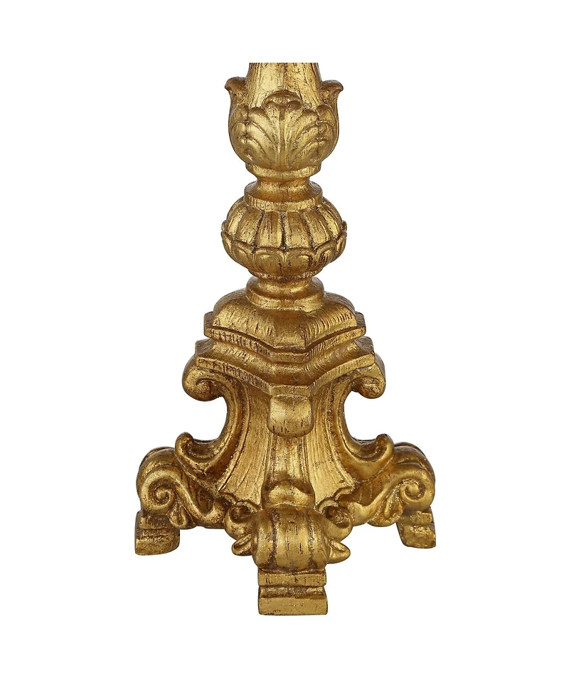 Traditional Glam Console Accent Table Lamp 18" High French Gold Uplight Alabaster Glass Shade Decor for Living Room Bedroom House Bedside Nightstand O