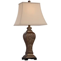 Regency Hill Edgar 29" Tall Curved Urn Traditional End Table Lamp Brown Bronze Finish Single Living Room Bedroom Bedside