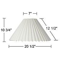 Springcrest Collection 7" Top x 20 1/2" Bottom x 10 3/4" High x 12 1/2" Slant Lamp Shade Replacement Box Pleat Spider Harp Finial