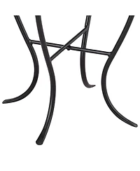 Zaltana Modern Black Metal Round Outdoor Accent Side Table 14" Wide Free-Form Mosaic Tile Tabletop Gracefully Curved Legs for Spaces Porch Patio Home