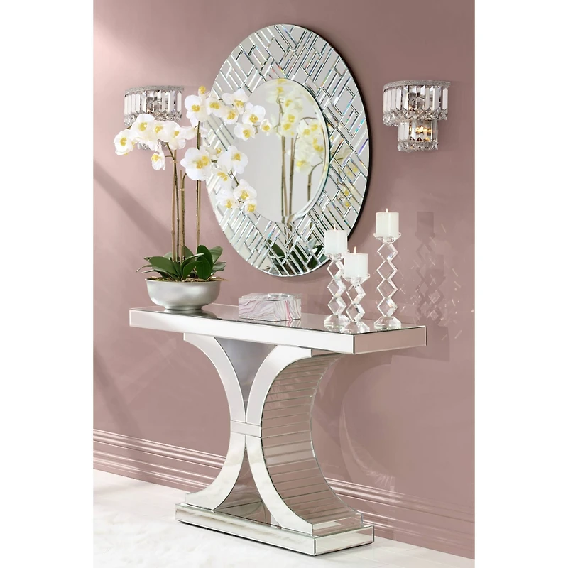 Magnificence Modern Wall Sconce Lighting Brushed Satin Nickel Silver Hardwired 10" Wide Fixture Tiered Clear Crystal for Bedroom Bathroom Vanity Readi