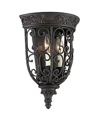 Franklin Iron Works French Scroll Rustic Wall Light Sconce Rubbed Bronze Hardwire 10 1/2" Fixture for Bedroom Bathroom Vanity Reading Living Room