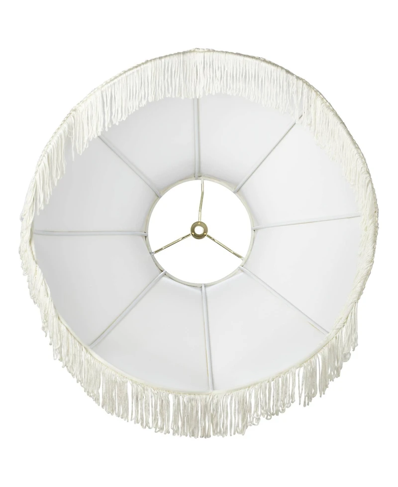 Springcrest Set of 2 Scallop Dome Lamp Shades Cream Large 6" Top x 17" Bottom x 11" High Spider Replacement Harp and Finial Fitting