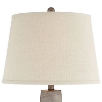 Regency Hill Glenn Rustic Country Cottage Table Lamps 27" Tall Set of 2 Brushed Gray Terra Cotta Beige Fabric Shade for Bedroom Living Room Night