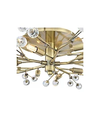 Possini Euro Design Ceiling Light Semi Flush Mount Fixture Led Brass 27 1/2" Wide 10-Light Crystal Berry for Living Room