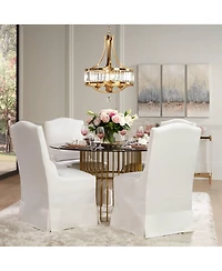Possini Euro Design Prava Warm Brass Pendant Chandelier 21 1/2" Wide Modern Crystal 4-Light Fixture for Dining Room House Foyer Kitchen Island Be