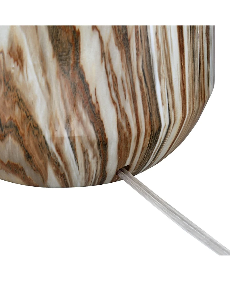 360 Lighting Carlton Modern Table Lamps 28" Tall Set of 2 Swirling Brown Faux Marble White Tapered Drum for Bedroom Living Room Bedside Nightstan