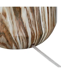 360 Lighting Carlton Modern Table Lamps 28" Tall Set of 2 Swirling Brown Faux Marble White Tapered Drum for Bedroom Living Room Bedside Nightstan