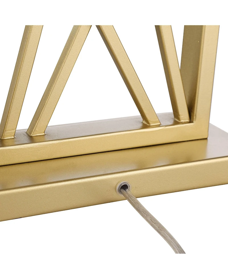 360 Lighting Claudia 26 1/2" Tall Square Modern Glam Table Lamp Gold Finish Metal Single White Shade Living Room Bedroom Bedside