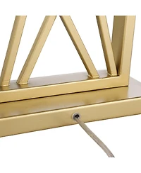 360 Lighting Claudia 26 1/2" Tall Square Modern Glam Table Lamp Gold Finish Metal Single White Shade Living Room Bedroom Bedside