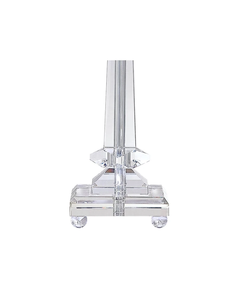 Vienna Full Spectrum Traditional Table Lamp 25" High Crystal Glass Column White Square Bell Shade for Living Room Family Bedroom Bedside