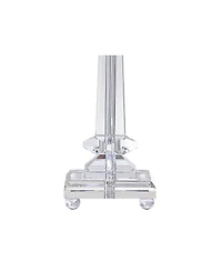 Vienna Full Spectrum Traditional Table Lamp 25" High Crystal Glass Column White Square Bell Shade for Living Room Family Bedroom Bedside