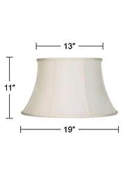 Imperial Shade Creme Large Lamp Shade 13" Top x 19" Bottom x 11" Slant x 11" High (Spider) Replacement with Harp and Finial