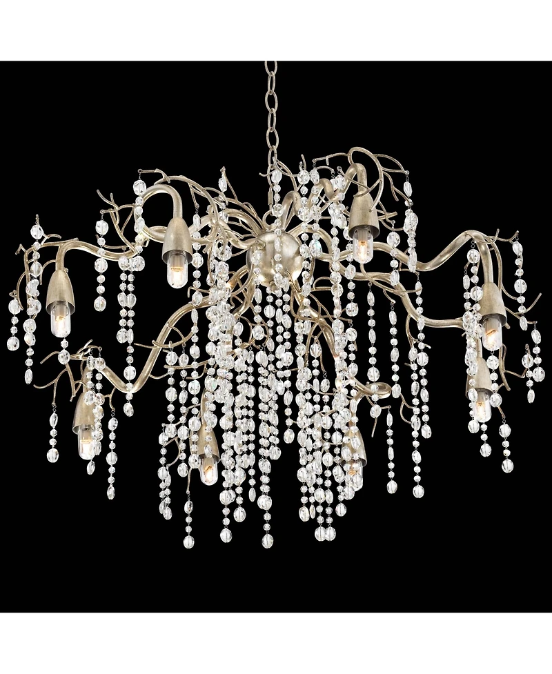 Possini Euro Design Branches Champagne Silver Chandelier 31" Wide Modern Clear Crystal 8-Light Fixture for Dining Room House Kitchen Island Entry