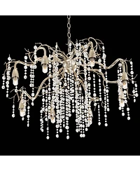 Possini Euro Design Branches Champagne Silver Chandelier 31" Wide Modern Clear Crystal 8-Light Fixture for Dining Room House Kitchen Island Entry