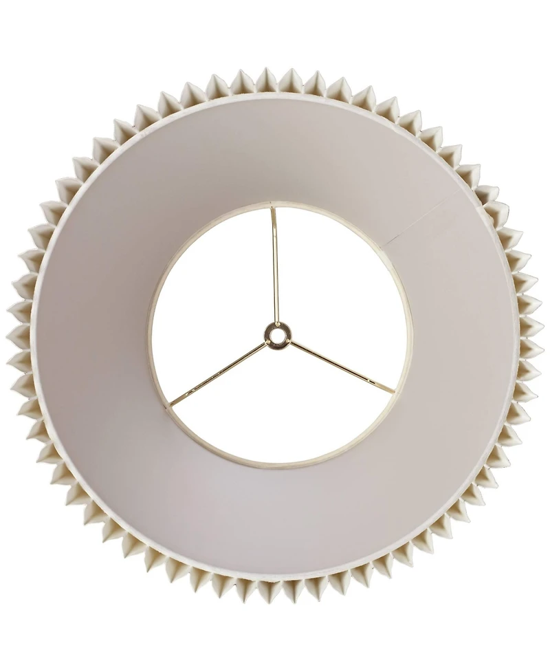 Springcrest Ivory Linen Knife Pleat Medium Lamp Shade 9" Top x 14.5" Bottom x 10" High (Spider) Replacement with Harp and Finial