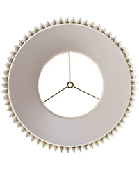 Springcrest Ivory Linen Knife Pleat Medium Lamp Shade 9" Top x 14.5" Bottom x 10" High (Spider) Replacement with Harp and Finial