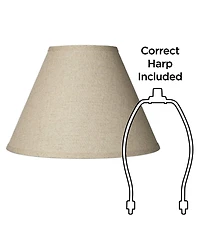 Springcrest Fine Burlap Medium Empire Lamp Shade 6.5" Top x 15" Bottom x 10" High x 10.75" Slant (Spider) Replacement with Harp an