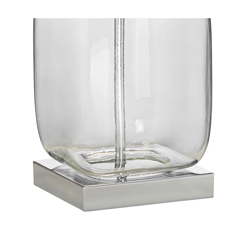 360 Lighting Coastal Accent Table Lamp 21.75" High Clear Glass Fillable Sea Shells White Drum Shade for Living Room Family Bedroom Bedside