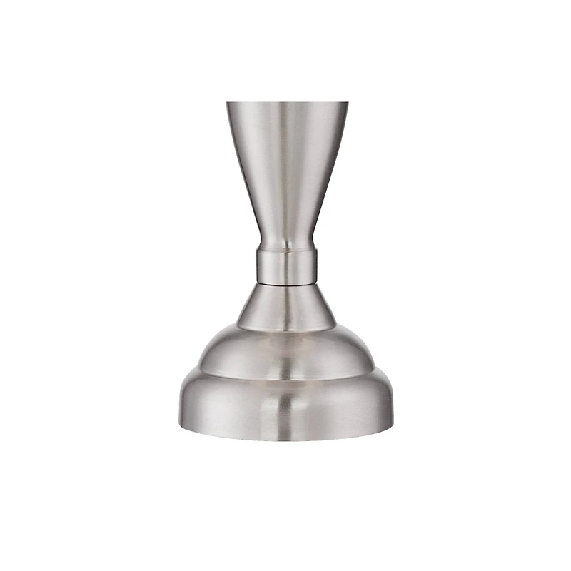 Regency Hill Blair Traditional Table Lamps 25" High Set of 2 Brushed Nickel White Drum Shade for Bedroom Living Room Bedside Nightstand Office Fa