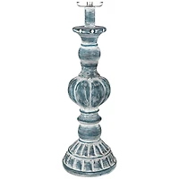 Tanya Coastal Traditional Vintage like Style Table Lamps 26.5" High Set of 2 Blue Washed White Tapered Drum Shade Decor for Living Room Bedroom B