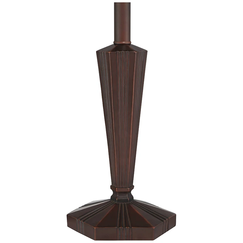 Robert Louis Tiffany Landford Traditional Mission Accent Table Lamp 22 1/2" High Bronze Stained Art Glass Shade for Bedroom Living Room Bedside O