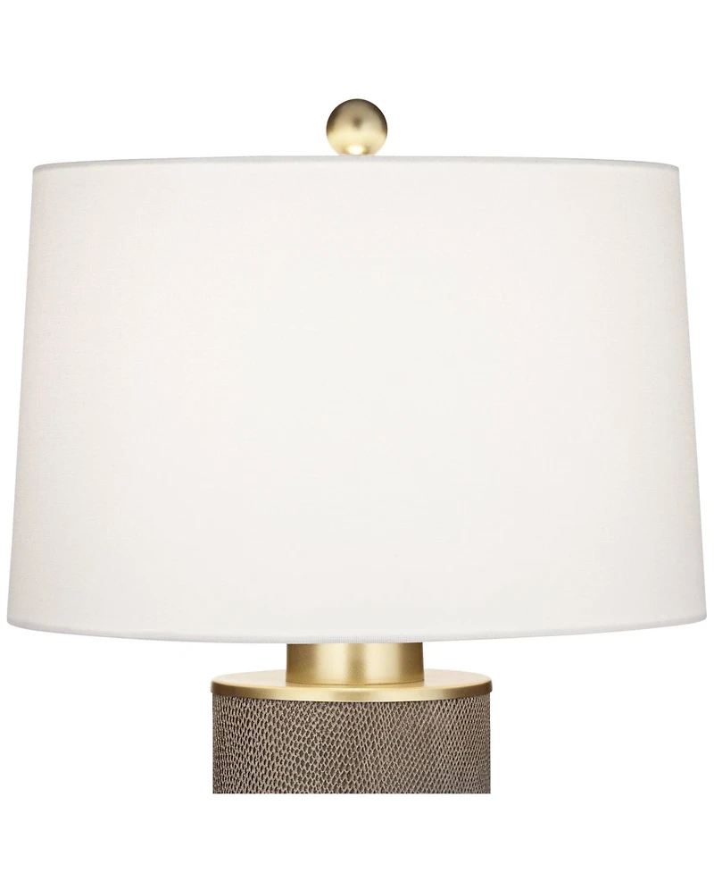 360 Lighting Gilson 24 3/4" High Modern Glam Table Lamps Set of 2 Gold Textured Gray Finish Ceramic Living Room Bedroom Bedside