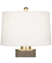 360 Lighting Gilson 24 3/4" High Modern Glam Table Lamps Set of 2 Gold Textured Gray Finish Ceramic Living Room Bedroom Bedside