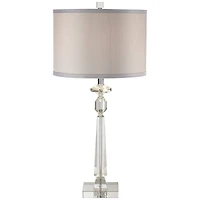 Vienna Full Spectrum Aline 26 1/2" Tall Traditional Table Lamp Clear Crystal Single Gray Shade Living Room Bedroom Bedside