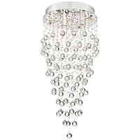 Vienna Full Spectrum Aida Chrome Chandelier Lighting 18" Wide Modern Pouring Crystal Glass Globes 7-Light Fixture for Dining Room House Kitchen I