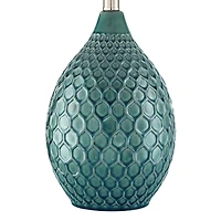 360 Lighting Kate Table Lamp 24 3/4" High Ceramic Green Oatmeal Drum Shade for Bedroom Living Room Bedside Nightstand Office Kids Family House Ho