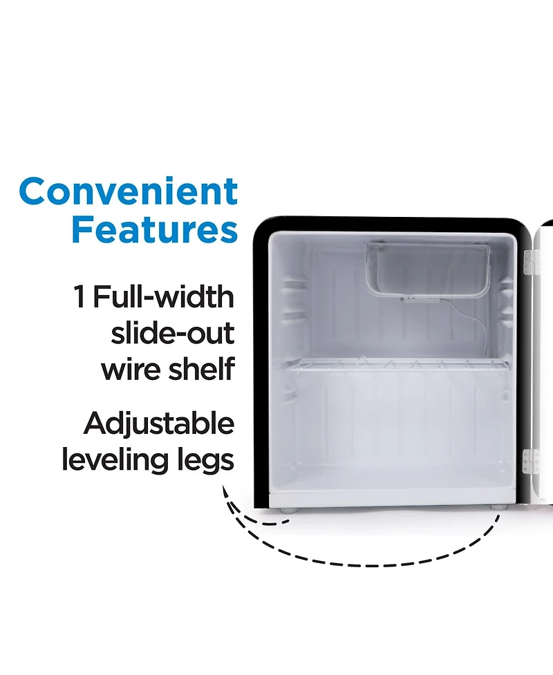 Commercial Cool 1.6 Cu. Ft. Retro Refrigerator,Black