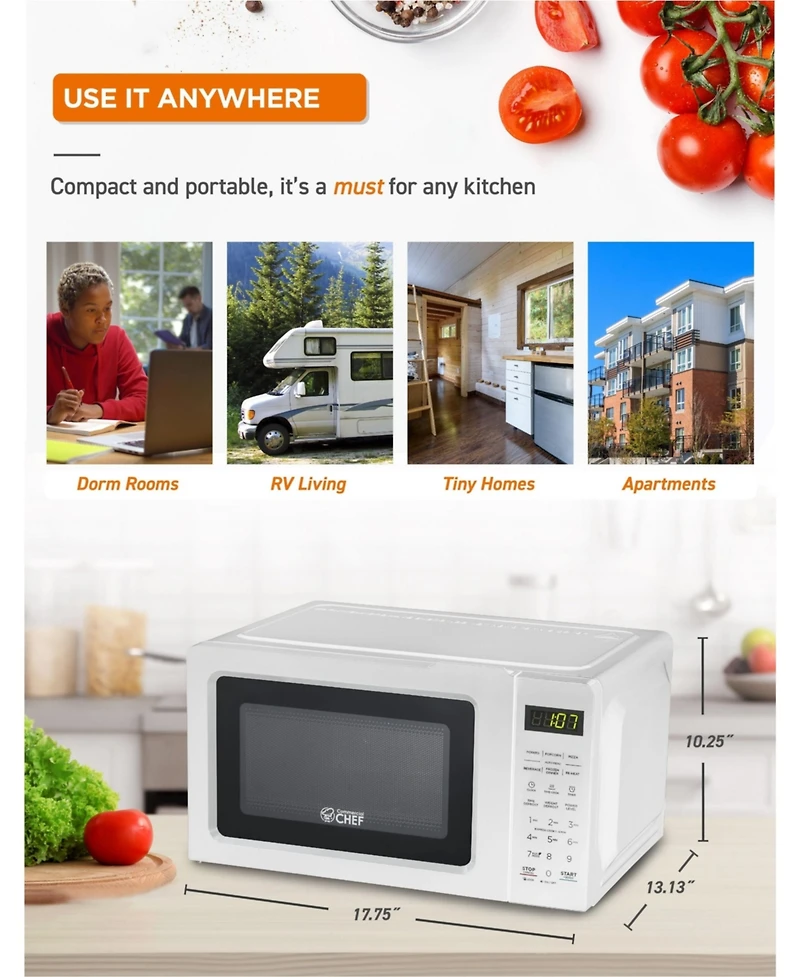0.7 Cu. Ft.White Counter Top Microwave