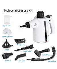 Handheld Steam Cleaner, 9-Piece Accessory Set, White, Steamer for Cleaning, Couch Cleaner, Steam Cleaner Carpet and Upholstery
