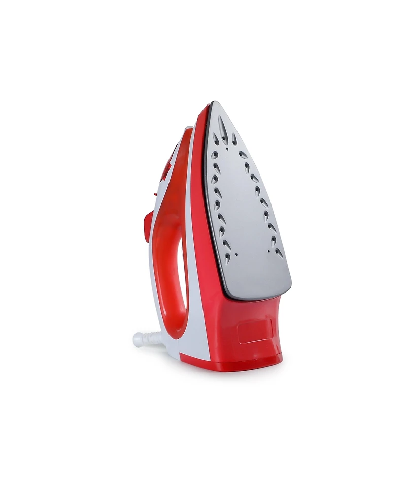 Commercial Care CCSI300 Steam Iron with 7.4 Ounce Water Tank, 1200 Watts, Comfort Grip, White with Green Accents