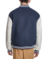 Champion Men's Colorblocked Mixed-Media Varsity Jacket