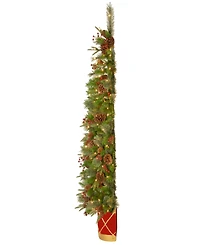 National Tree Company 6 ft. Pre-Lit Feel Real Artificial Colonial Fir Half Tree with 200 Clear Lights