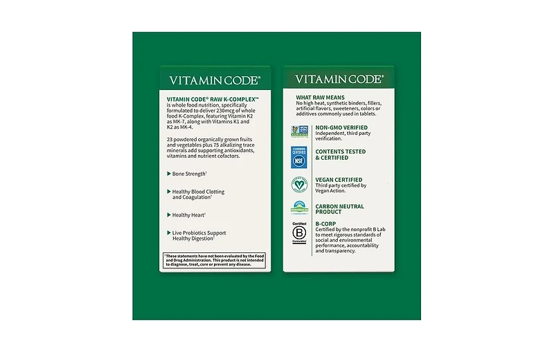 Garden of Life Vitamin code, Raw K-Complex 60 vcaps