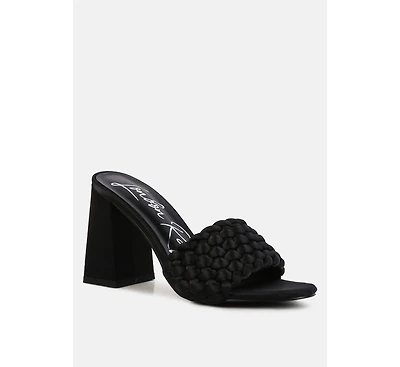 Lust Look Braided Satin Block Sandals Women