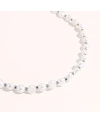 Chunky Pearl Silver Jean Necklace - Small